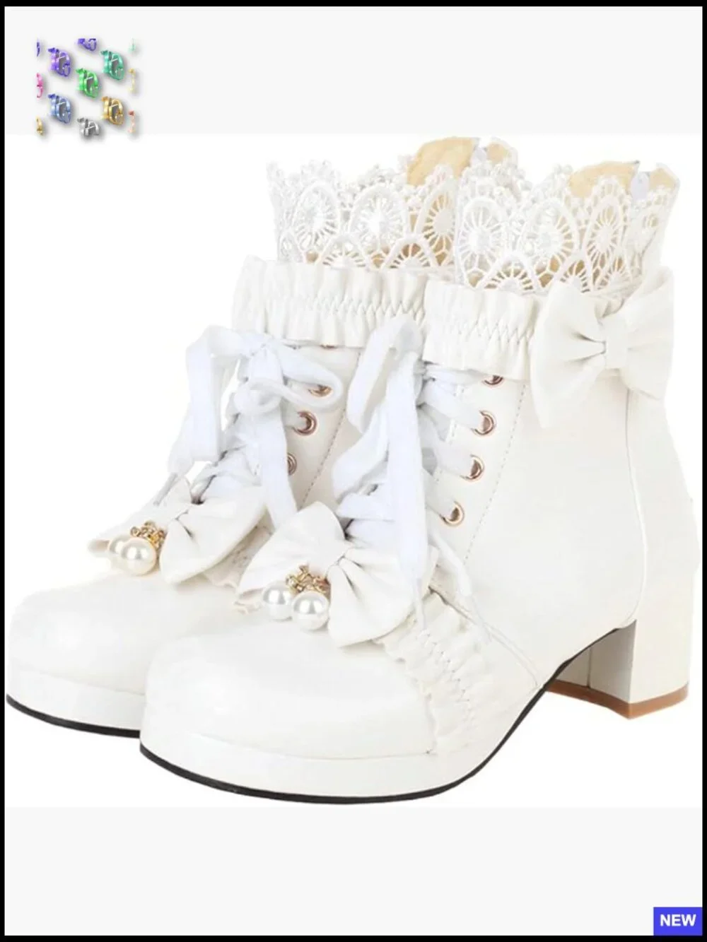 Chunky Heel Lace Up Ankle Boots Kawaii Cosplay Winter Shoes Platform